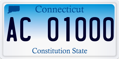 CT license plate AC01000