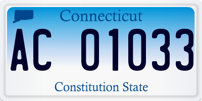 CT license plate AC01033