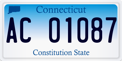 CT license plate AC01087
