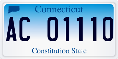 CT license plate AC01110