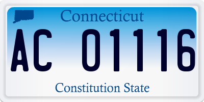 CT license plate AC01116