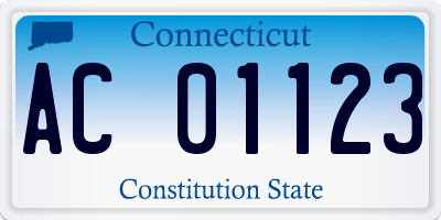 CT license plate AC01123