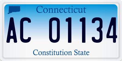 CT license plate AC01134