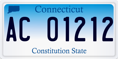 CT license plate AC01212