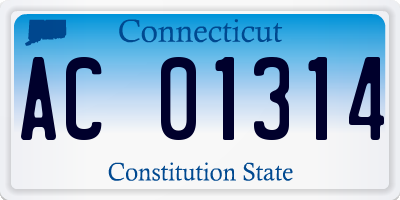 CT license plate AC01314