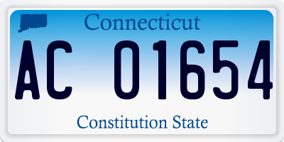 CT license plate AC01654