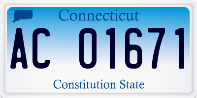 CT license plate AC01671