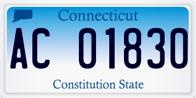 CT license plate AC01830