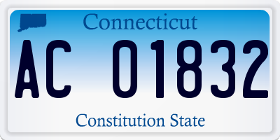 CT license plate AC01832