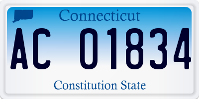 CT license plate AC01834