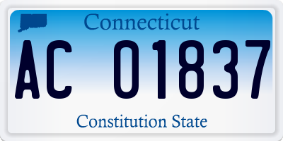 CT license plate AC01837