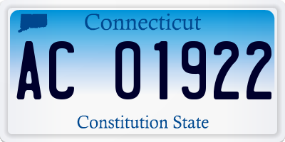 CT license plate AC01922