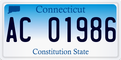 CT license plate AC01986