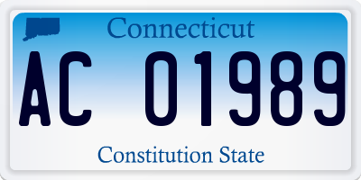 CT license plate AC01989