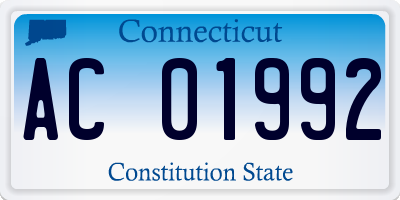 CT license plate AC01992