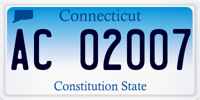 CT license plate AC02007