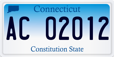 CT license plate AC02012