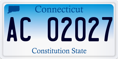CT license plate AC02027