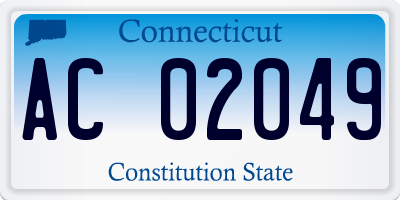 CT license plate AC02049