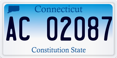 CT license plate AC02087