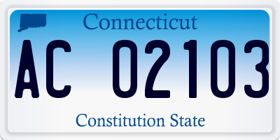 CT license plate AC02103