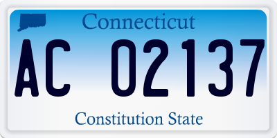 CT license plate AC02137