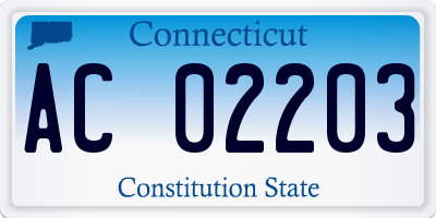 CT license plate AC02203