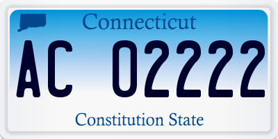 CT license plate AC02222