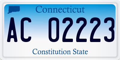 CT license plate AC02223