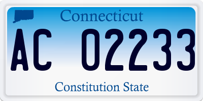 CT license plate AC02233