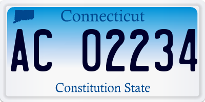 CT license plate AC02234