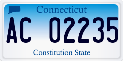 CT license plate AC02235