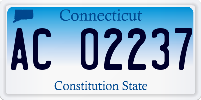 CT license plate AC02237