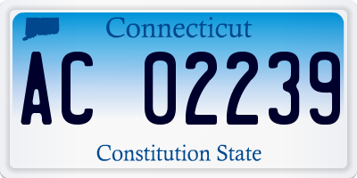 CT license plate AC02239