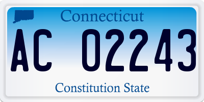 CT license plate AC02243