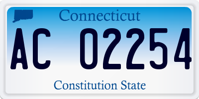 CT license plate AC02254