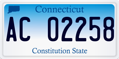 CT license plate AC02258