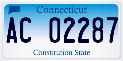 CT license plate AC02287