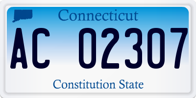 CT license plate AC02307
