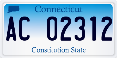 CT license plate AC02312