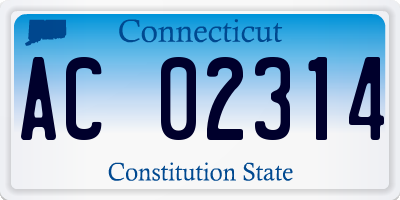 CT license plate AC02314