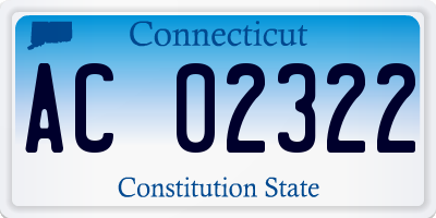 CT license plate AC02322