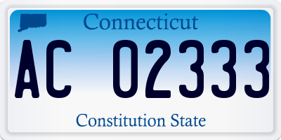 CT license plate AC02333