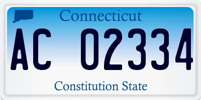 CT license plate AC02334