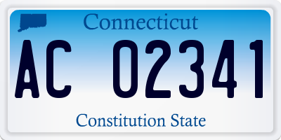 CT license plate AC02341