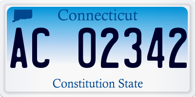 CT license plate AC02342