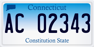 CT license plate AC02343