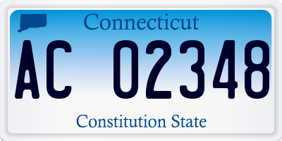 CT license plate AC02348