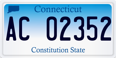 CT license plate AC02352