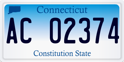 CT license plate AC02374